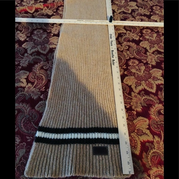 Coach XL knit wool scarf 72” long pic taken while folded long enough - Picture 6 of 10